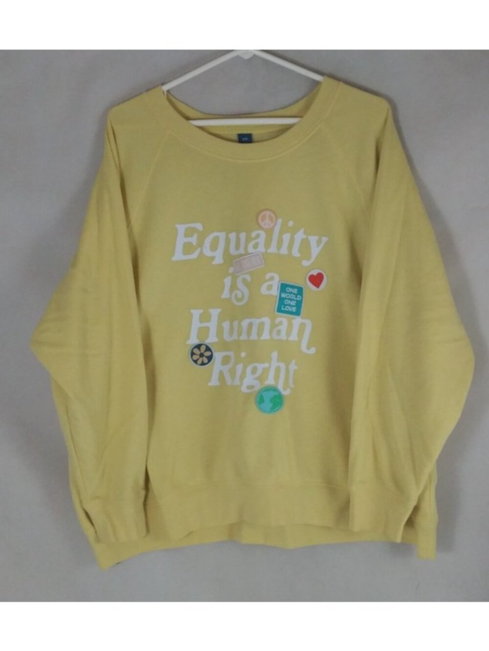 Old Navy Women's Yellow Equality Is A Human Right Sweatshirt Size XXL